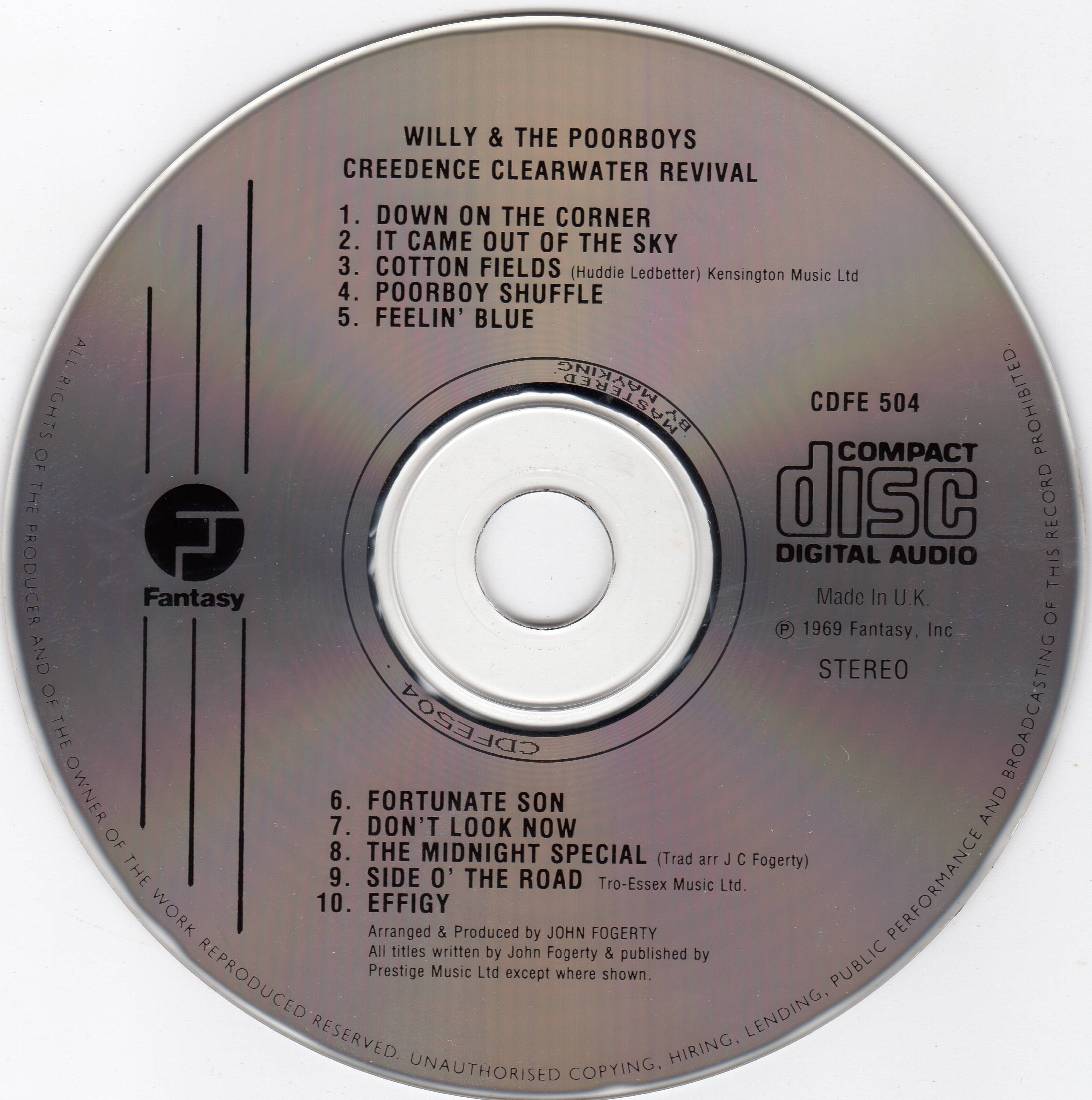 Creedence Clearwater Revival Willy And The Poor Boys : CD UK